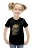 Заказать детскую футболку в Москве. Футболка с полной запечаткой для девочек Большой череп от galaxy secret - готовые дизайны и нанесение принтов.