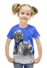 Заказать детскую футболку в Москве. Футболка с полной запечаткой для девочек Белый тигр  от ПРИНТЫ ПЕЧАТЬ  - готовые дизайны и нанесение принтов.