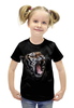Заказать детскую футболку в Москве. Футболка с полной запечаткой для девочек Ревущий тигр от advai - готовые дизайны и нанесение принтов.