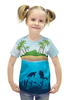 Заказать детскую футболку в Москве. Футболка с полной запечаткой для девочек Дайвинг от Amerikanka - готовые дизайны и нанесение принтов.