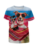 Заказать детскую футболку в Москве. Футболка с полной запечаткой для девочек Собака от Violet - готовые дизайны и нанесение принтов.