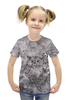 Заказать детскую футболку в Москве. Футболка с полной запечаткой для девочек Лунный котенок от Anna Lomachenko - готовые дизайны и нанесение принтов.