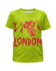 Заказать детскую футболку в Москве. Футболка с полной запечаткой для девочек Я люблю Лондон  от ПРИНТЫ ПЕЧАТЬ  - готовые дизайны и нанесение принтов.