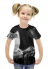 Заказать детскую футболку в Москве. Футболка с полной запечаткой для девочек Волк в горах от  PRO_DESIGN - готовые дизайны и нанесение принтов.