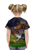 Заказать детскую футболку в Москве. Футболка с полной запечаткой для девочек Футбольная мозайка от CoolDesign - готовые дизайны и нанесение принтов.