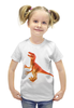 Заказать детскую футболку в Москве. Футболка с полной запечаткой для девочек Динозавр от nadegda - готовые дизайны и нанесение принтов.