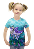 Заказать детскую футболку в Москве. Футболка с полной запечаткой для девочек Акулы  от ПРИНТЫ ПЕЧАТЬ  - готовые дизайны и нанесение принтов.