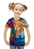 Заказать детскую футболку в Москве. Футболка с полной запечаткой для девочек Краски от Niq=D - готовые дизайны и нанесение принтов.