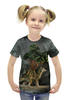Заказать детскую футболку в Москве. Футболка с полной запечаткой для девочек Волк-бонсай Азарра от hontor - готовые дизайны и нанесение принтов.