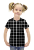 Заказать детскую футболку в Москве. Футболка с полной запечаткой для девочек Чёрная клетка от Виктор Гришин - готовые дизайны и нанесение принтов.