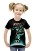 Заказать детскую футболку в Москве. Футболка с полной запечаткой для девочек Космический экстрим от printik - готовые дизайны и нанесение принтов.
