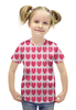 Заказать детскую футболку в Москве. Футболка с полной запечаткой для девочек Розовое сердце от THE_NISE  - готовые дизайны и нанесение принтов.
