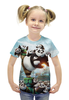 Заказать детскую футболку в Москве. Футболка с полной запечаткой для девочек Кунг-Фу Панда от skynatural - готовые дизайны и нанесение принтов.