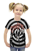 Заказать детскую футболку в Москве. Футболка с полной запечаткой для девочек Crimson Stripes Spiral от zodiak666 - готовые дизайны и нанесение принтов.