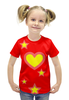 Заказать детскую футболку в Москве. Футболка с полной запечаткой для девочек сердечко от Арам  - готовые дизайны и нанесение принтов.