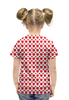Заказать детскую футболку в Москве. Футболка с полной запечаткой для девочек Красные сердечки от THE_NISE  - готовые дизайны и нанесение принтов.