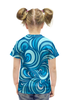 Заказать детскую футболку в Москве. Футболка с полной запечаткой для девочек Морской узор от THE_NISE  - готовые дизайны и нанесение принтов.