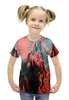 Заказать детскую футболку в Москве. Футболка с полной запечаткой для девочек Крепость в горах от THE_NISE  - готовые дизайны и нанесение принтов.