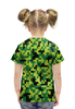 Заказать детскую футболку в Москве. Футболка с полной запечаткой для девочек Зеленые кубики от THE_NISE  - готовые дизайны и нанесение принтов.