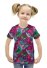 Заказать детскую футболку в Москве. Футболка с полной запечаткой для девочек Тропический рай от IrinkaArt  - готовые дизайны и нанесение принтов.