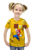Заказать детскую футболку в Москве. Футболка с полной запечаткой для девочек Mario (марио) от weeert - готовые дизайны и нанесение принтов.