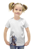 Заказать детскую футболку в Москве. Футболка с полной запечаткой для девочек Доберман от Natalia Simacheva - готовые дизайны и нанесение принтов.