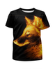 Заказать детскую футболку в Москве. Футболка с полной запечаткой для девочек огненный волк от sofia2003 - готовые дизайны и нанесение принтов.