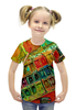 Заказать детскую футболку в Москве. Футболка с полной запечаткой для девочек "Акварельные краски" от Максим Кашин - готовые дизайны и нанесение принтов.