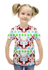 Заказать детскую футболку в Москве. Футболка с полной запечаткой для девочек Новогодние узоры от FireFoxa - готовые дизайны и нанесение принтов.