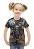 Заказать детскую футболку в Москве. Футболка с полной запечаткой для девочек Скелет в цепях от Серега Шнайдер - готовые дизайны и нанесение принтов.