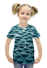 Заказать детскую футболку в Москве. Футболка с полной запечаткой для девочек Капли 3D от coolmag - готовые дизайны и нанесение принтов.
