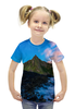 Заказать детскую футболку в Москве. Футболка с полной запечаткой для девочек Горный склон от THE_NISE  - готовые дизайны и нанесение принтов.