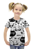 Заказать детскую футболку в Москве. Футболка с полной запечаткой для девочек Котики от BeliySlon - готовые дизайны и нанесение принтов.