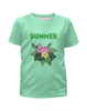 Заказать детскую футболку в Москве. Футболка с полной запечаткой для девочек summer от THE_NISE  - готовые дизайны и нанесение принтов.