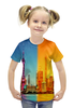 Заказать детскую футболку в Москве. Футболка с полной запечаткой для девочек Город в красках от THE_NISE  - готовые дизайны и нанесение принтов.
