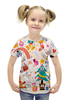 Заказать детскую футболку в Москве. Футболка с полной запечаткой для девочек Зимние праздники от THE_NISE  - готовые дизайны и нанесение принтов.