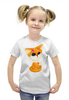 Заказать детскую футболку в Москве. Футболка с полной запечаткой для девочек "Лисёнок и бабочка" от AngelusCreativity  - готовые дизайны и нанесение принтов.