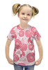 Заказать детскую футболку в Москве. Футболка с полной запечаткой для девочек Бело-розовый узор от THE_NISE  - готовые дизайны и нанесение принтов.