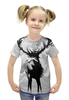 Заказать детскую футболку в Москве. Футболка с полной запечаткой для девочек Олень от got - готовые дизайны и нанесение принтов.