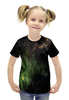 Заказать детскую футболку в Москве. Футболка с полной запечаткой для девочек Star Green от THE_NISE  - готовые дизайны и нанесение принтов.