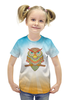 Заказать детскую футболку в Москве. Футболка с полной запечаткой для девочек Этно сова от nadegda - готовые дизайны и нанесение принтов.