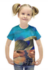 Заказать детскую футболку в Москве. Футболка с полной запечаткой для девочек Сатурн от T-shirt print  - готовые дизайны и нанесение принтов.