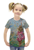 Заказать детскую футболку в Москве. Футболка с полной запечаткой для девочек Детство от rikart - готовые дизайны и нанесение принтов.