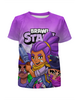 Заказать детскую футболку в Москве. Футболка с полной запечаткой для девочек BRAWL STARS SHELLY  от geekbox - готовые дизайны и нанесение принтов.
