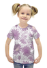 Заказать детскую футболку в Москве. Футболка с полной запечаткой для девочек Фиолетовые цветы от THE_NISE  - готовые дизайны и нанесение принтов.