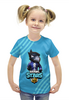 Заказать детскую футболку в Москве. Футболка с полной запечаткой для девочек Brawl Stars CROW от vista12761@rambler.ru - готовые дизайны и нанесение принтов.