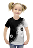Заказать детскую футболку в Москве. Футболка с полной запечаткой для девочек Винтажный инь янь от ISliM - готовые дизайны и нанесение принтов.