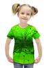 Заказать детскую футболку в Москве. Футболка с полной запечаткой для девочек Узор на зеленом от THE_NISE  - готовые дизайны и нанесение принтов.