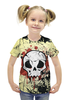 Заказать детскую футболку в Москве. Футболка с полной запечаткой для девочек Grunge Skull от Илья Щеблецов - готовые дизайны и нанесение принтов.