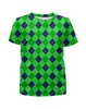 Заказать детскую футболку в Москве. Футболка с полной запечаткой для девочек Сине-зеленые квадраты от THE_NISE  - готовые дизайны и нанесение принтов.